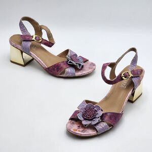 Spring Step L'Artiste Difi Purple Flower Sandal Size 40